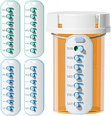 Odaro 4 Pack Pill Reminder, Lanyad or Sticker Pill Tracker, Work with Most Bottles, Reconable Mediaction Tracker Replations of Vitamin Weekly (7 Day) Medicine Organizer