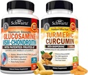 BioSchwartz Turmeric Curcumin dengan Black Pepper Extract 1500mg Complex (1 Bulan Supply) Plus Glucosamin Chondroitin MSTriple Power Suppplemen Dukungan Gabungan (1 Bulan Suppply)
