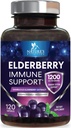 Elderberry Immune Support 1200mg - Daily Imune Dukungan untuk Orang dewasa dengan konsentrasi Ekstrak Sambucus Black Elderberry - Antioksidant Vitamin Suplemen, Gluten Bebas, Botol di AS - 120 Kapsul