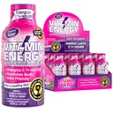 Vitamin Energy Mood + Energy Shot - Tropical Berry - 100% DV B-Vitamin & 260mg Plant - Based Caffeine - Zero Calories, Sugar- Free, Vegan, Non-GMO - Mood & Energy Dukung - 1.93 fl oz, 12- Pack