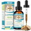 L-Lysine untuk Kucing, Lysine Drops Supplement Immune, Sneezing, Cold, Allergy Relief, Hidung Runny, Respiratory Feline, Antibiotik Alam untuk Kucing dengan Colostrum, Taurine (Ayam Roast Flavor / 2floz)