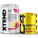 Cellacor Pre Workout & BCAA Bundle, C4 Original Pre Workout Powder, Fruit Punch, 30 Servings + XEND BCAA Powder, Knockout Fruit, 30 Servings