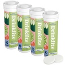 Drinklits Lemon- Lime Daily Electrolite Hydration Tablet (4) Tait Bundle 124; Natural Sports Drink - 0g Sugar - Excellent Flavor 124; 40 Servis - 10 Tablet Per Tube