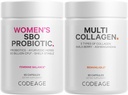 Codeage Multi Collagen Protein Capsules & Prosules for Women Bundle 124; Multi Collagen Pills, Collagen Types I, II, V & X, 90 Count 124; Pregories & Progres for Women - Soy & Dairen Free, 60 Count