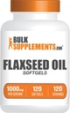BulkSuplements.com Flaxseed Oil Softgeels - Flaxseed Suplement, Flaxseed Oil 10000mg Softgels - Herbal Suplemen, Gluten Free, 1 Softgel per Serving, 120 Count (Paket 1)