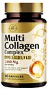 Multi Collagen Peptides 2400mg for Women - Best Hydrolyzed Collagen Complex with 5 Types (I, II, III, V, X)