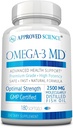 Omega- 3MD - Ikan Oil EPA & DHA - Improve Cognitive Health - 1 Botol - 3 Bulan Supply
