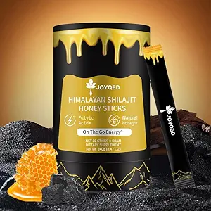 Himalaya murni Shilajit Tongkat dengan Natural Honey & Saffron, Mudah untuk Konsumsi, Shilajit Tongkat untuk Dukungan Energi, Vitalitas, Imuniune, 85 + Trace Mineces, Acid Fulvic untuk Pria & Perempuan (1)