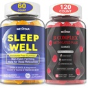 Melonalin Free Natural Sleep Gummies for Aduts + Vitamin B Complex Gummies for Women