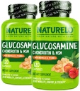 NATURELO Glucosamin Chondroitin MSM dengan Boswellia dan Vitamin C - Tambahan untuk Komfort Gabungan Gabungan, Mobility, dan Kekuatan - 120 Kapsul (Paket 2)