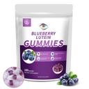 Blueberry Lutein Eye Vitamin Gummies dengan 180 Count - 3 Bulan Supply, Vegan Eye Health Supplement for Kids and Adult, Lutein Gummies for Vision Clarity and Blue Light Support