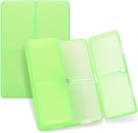 FYY Daily Pill Organizer, 7 Comparts Pill Case Travel Pill Organizer, [Folding Design] Pill Box for Purse Pocket to Hold Vitamin, Cod Liver Oil, Suplemen dan Medication- Clear Green