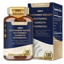 Totaria NMNH (Dihidronicotinamide), NMN Suplemen Alternatif w / Niacinamide (Vitamin B3), Quercetin, Trans- Resveratrol, Dukung NAD +, Skin Cell Health *, Anti- Aging & Energy, 120 Caps