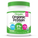 Orgain Vegan Powder, Natural Unsweetened - 21g of Plant Protein, 4g Prebiotic Fiber, Low Net Carbs, No Laktosa Ingrediens, No Ditambahkan Sugar, Non-GMO, For Shakes & Smoothies, 1.59 lb