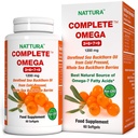 Nattura Lengkap Omega 3-6-7- 9, Laut Murni Buckthorn Oil, Kualitas Eropa, dari Unfure, Cold Menekan Seluruh Laut Buckthorn Wild Berries - 1.200mg - 2 Botol