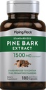 Piping Rock Pine Bark Extract Capsules 124; 1500mg 124; 180 Count 124; Non- GMO, Gluten Free Suplemen