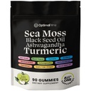 Optimal Prime Sea Moss and Black Seed Oil Gummies, Ashwagandha, Turmeric, Manuka Honey, ACV, Dandelion, Black Pepper, Burdock, Bladderwrack, Vegan, 90 Gummies 45 Day Suppply