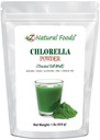 Z Natural Foods Chlorella Powder, Bracked Cell Wall Plant Protein, Blue Green Algae Superfood Pounder, Sempurna untuk Smoothies, Minuman, Resep, Raw, Non GMO, Gluten Free, Vegan, 1 lb