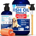 Omega 3 Fish Oil for Dogs - Better than Salmon Oil - Skin and Coat Defense Liquid Relief - High EPA & DHA for Shedding, Mobility, Itching, Joint & Bone Health Support - 8 FL OZ
