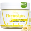 Zero Sugar - Banana Cream Electrolytes Powder - Menyegarkan Hidration - Kafeine Free Energy with All Natural Ingredians - Vegan, Keto & Paleo - Gula Free Electrolytes Appeder Minum Mix - 37 Servings