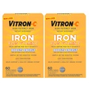 Tambahan Besi Vitron-C, Setelah Harian, Potensi Besi Plus Vitamin C, Dukung Produksi Sel Darah Merah, Dye Bebas Tablet, 60 Count, 2 Pack