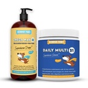 WONDER PAWS Omega Max Fish Oil Plus Daily Multivitamin Chews - for Dog Joint Health, Skin MoiItune System Dukung & Daily Wellness - Omega Max 16 Ounces - Multivitamin 60 Chews