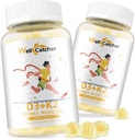 Vitamin D3 K2 Gummies - Vitamin D3 5000IU K2 (MK-7) 120mcg Suplemen dengan Vitamin B Kompleks Sugar Free untuk Anak-Anak Dewasa Menyediakan Kekuatan Gigi Tulang Mango Flavor 60 Paket