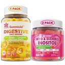 Bundle: Ginger Chews Supplemen Gummies & Inositol Ideal 40: 1 Rasio Myo & D- Chiro Inositol
