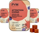 PYM Attention Chews Dups for Procrastination, Focus & Productivity, 60 Count 124; 518g L-Carnitine, 54mg Tyrosine, 11mg L-Taurine - Caffeine- Free 124; All- Natural Mood Boost Suplemen dibuat di Amerika Serikat