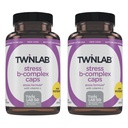 Twinlab Stress B-Complex Caps - Complex B- & 1000 mg Vitamin C - Energy Support Suplemen Vitamin B12 dan B6- 100 Kapsul (Paket 2)
