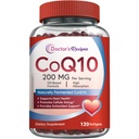 Doctor 's Recepes CoQ10 200mg Per Serving, High Absorpsi Coenzim Q10 Suptgels dengan Olive Oil, Heart & Vascular Health, Produksi Energi & Antioksidant Dukungan, 2 Bulan, 120 Softgels