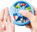 INVODA Weekly Pill Organizer 7 Compating Pill Box for Daily Medication & Vitamins - Portable Travel Case Fish Oil Suplemen Vitamin Organizer (Sky Blue)