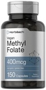 Horbäach Metil Foil 400 mcg 124; 150 Vegan Capsules 12.4; Non-GMO, Gluten Free 124; Dietary Suplemen