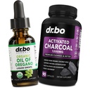 Oregano Oil Oil Limid Organic Drops & Charcoal Capsules - Oil of Oregano Drops Taincture Extract & Charpills for Stomach Gas Cleanse Detox Immune Dupport, Digetical Binder - Organic
