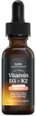 NutriRise Vitamin D3 K2 Drops 5000 IU: ITamins Kebal, Dukungan untuk Energi, Baik-Menjadi dan Bersama Comfort, Vegetarian, Mudah untuk Mengambil Formula Liquid untuk Pria & Perempuan + MCT Oil, Gluten Bebas, 1 fl oz