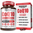 Benevolent Pure CoQ10 200mg Softgels dengan BioPerine ® untuk Peledak Max, Subiquinone Koenzim Q10 Tambahan Kesehatan Jantung, Produksi Energi, Penuaan Kesehatan & Antioksidant Dukungan, 100 Softgeels
