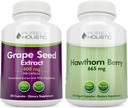 Purely Holistic Grape Extract 400mg + Hawthorn Berry Bundle - 400 Vegan Capsules - Dibuat di USA