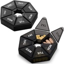 2PCS Weekly Pill Organizer Large 7 Day Box Pill Box Organizer Daily Medicine Case for Vitamin Fish Oil Pil Arthritis Friendly