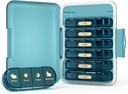 Weekly Pill Organizer 4 Kali sehari, 7 Hari Pill Box 4X, Portable for Travel Pill Case for Pills / Vitamin / Fish Oil / Medication (4x7 Blue)