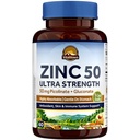 Vitalitown Chlated Zinc 50 mg, Zinc Picolinate & Gluconate, 60 Vevgie Capsules, Well- Absorbed, Immune System, Heally Skin & Development, Vegan, NO Gluten, NON-GMO