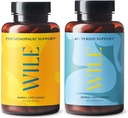 Dukungan Wile Perimenopause & 40 + Periode, 2- Pack, Suplemen PMS & Menopause bagi Perempuan, (2) Botol 60 Kapsul Masing-masing, 120 Total
