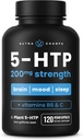 NutraChamps 5- HTP 200mg, 120 Vegan Capsules, Pure 5HTP 100mg Plus Co- Factors Vitamin B6 & Vitamin C