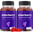 NutraChamps Elderberry Gummies, Sambucus Elderberry Gummies for Dewasa & Kid, Vitamin C, Propolis & Echinacea, Max Power Ammune Dukungan Gummies, Natural Berry Flavor, 120 Gummi (Paket 2)