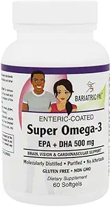 BariatricPal Super Omega- 3 Softgels (60 Count) No Aftertaste!