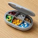 6 Kompartemen Kotak Pil, Kasus Pil Bukti Moisant, Penyelenggara Pil Pill untuk Pocket Purse, Dailt Portable Medicine Kotak Vitamin, Kotak Minyak Ikan, Organisasi Pil