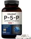 NatureBell P5P Vitamin B6 100mg Per Serving, 240 Capsules 124; diaktifkan Pyridoxal 5 Fosfat Suplemen - Esparon B Vitamin untuk Kesehatan Otak & Memori - Non-GMO