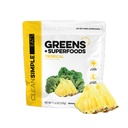 Clean Simple Eats Super Greens Powder, Alamiah Flavored Greader dengan Chlorella, Spirulina, Superfoods & Prebiotic Fiber, No Articial Ingrediens, Gluten Free, Tropical Greens Flavor, 30 Srvg