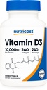 Nutricost Vitamin D3 10.000 IU, 240 Softgel Capsules - Power, Non-GMO, Gluten Free Vitamin D