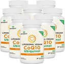 1000mg Lipomal CoQ10 Ubiquinol, 480 Vegan Softgel, Absorpsi Tinggi Ubiquinol CoQ10 Suplemen, Formasi Antioksidant Aktif Q10 untuk Produksi Fungsi Jantung & Energi