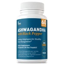 Dr. Tobias Ashwagandha Capsules, 1300mg Organik Aswagandha Root Extract Per Serving with Black Pepper, Caling Adaptogen, Energi & Focus Suplemen, 60 Vegetarian Capsules